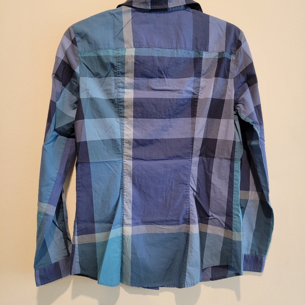Burberry Brit womens size xs small novacheck blue plaid cotton shirt - Picture 7 of 15